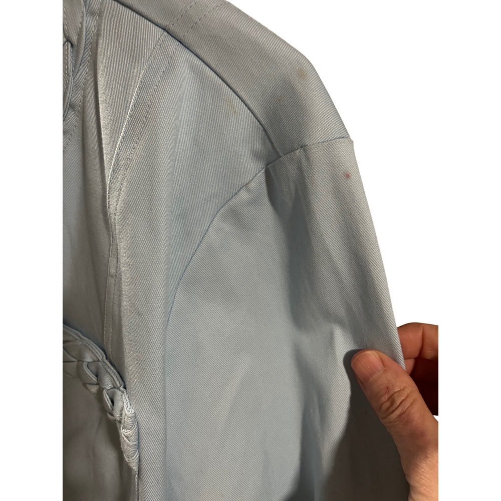 Ming Wang Womens Light Blue Braided Trim‎ Open Front Jacket Size L Professional - Picture 12 of 12
